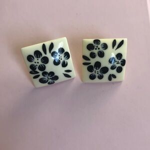 Vintage 80s Square Earrings